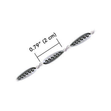 Surf Sterling Silver Link Bracelet TBL001 - Jewelry